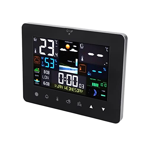 Wetterstation, Digitale Wettervorhersage Station mit Farb Touchscreen, Drahtloses Innen- und Außenthermometer, Unterstützt Die Anzeige Der Sonnenaufgangs und Sonnenuntergangszeit Wetterstation, Digitale Wettervorhersage Station mit Farb Touchscreen, Drahtloses Innen- und Außenthermometer, Unterstützt Die Anzeige Der Sonnenaufgangs und Sonnenuntergangszeit von Sorandy