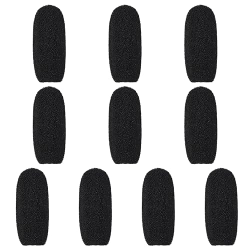 10 Stück Schaumstoff Windschutz Für Lavalier Mikrofone, Ersatz-Windschutz, Popschutz Mikrofon, Mini-Mikrofon Headset Windschutzscheibe,Für Mikrofon Klein,Lavalier-Kopfhörer (Schwarz) von Sorcristy
