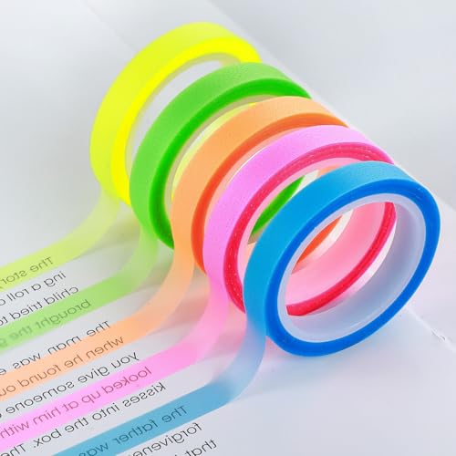 Sorcristy 5 Rollen Highlight Klebeband, Klebestreifen Bunt, Fluoreszierendes Klebeband Transparente Notizzettel Dekrativer Haftnotizband Fluoreszierende für Lesen Notizen Lehrer Schüler Klasse Büro Sorcristy 5 Rollen Highlight Klebeband, Klebestreifen Bunt, Fluoreszierendes Klebeband Transparente Notizzettel Dekrativer Haftnotizband Fluoreszierende für Lesen Notizen Lehrer Schüler Klasse Büro von Sorcristy
