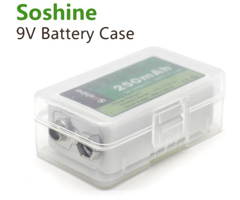 Soshine Aufbewahrungsbox für 9V Block 6LR61/AM-6(6F22) Akkus oder Batterien6LR61 / AM-6(6F22) von Soshine