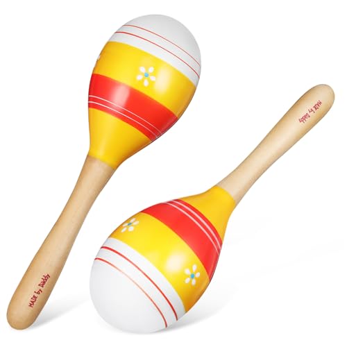 Sosoport 1 Bunte Maracas- Musical Shaker Musikinstrument -Maracas Maracas für Rassel Kleinkinderinstrumente Instrumente für Holz Yellow Sosoport 1 Bunte Maracas- Musical Shaker Musikinstrument -Maracas Maracas für Rassel Kleinkinderinstrumente Instrumente für Holz Yellow von Sosoport