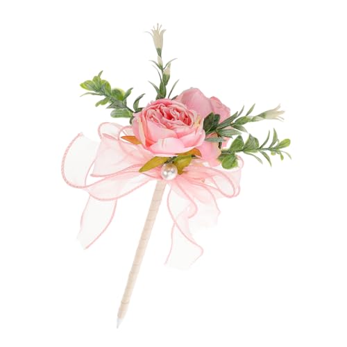 Sosoport Kugelschreiber Mit Rosenimitat Blumenstifte Masse Blumenstifte Für Die Schule Künstliche Rosen-schreibstifte Dekorative Stifte Valentinstag Stifte Rosa Flüssig von Sosoport