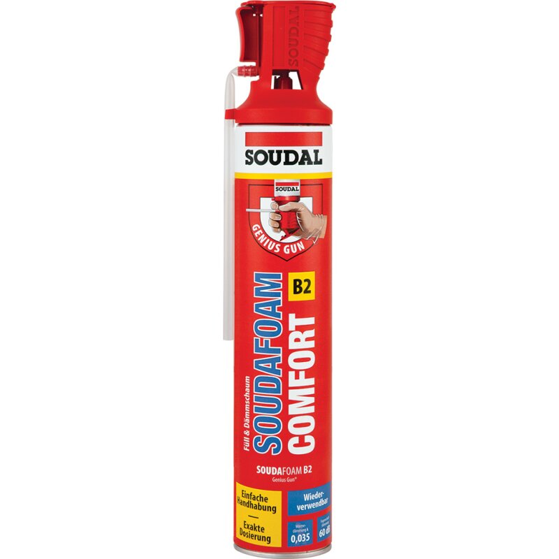 SOUDAFOAM COMFORT B2 Montageschaum Adapterschaum Füllen, Dämmen, Isolieren 750ml SOUDAFOAM COMFORT B2 Montageschaum Adapterschaum Füllen, Dämmen, Isolieren 750ml von Soudal N.V.