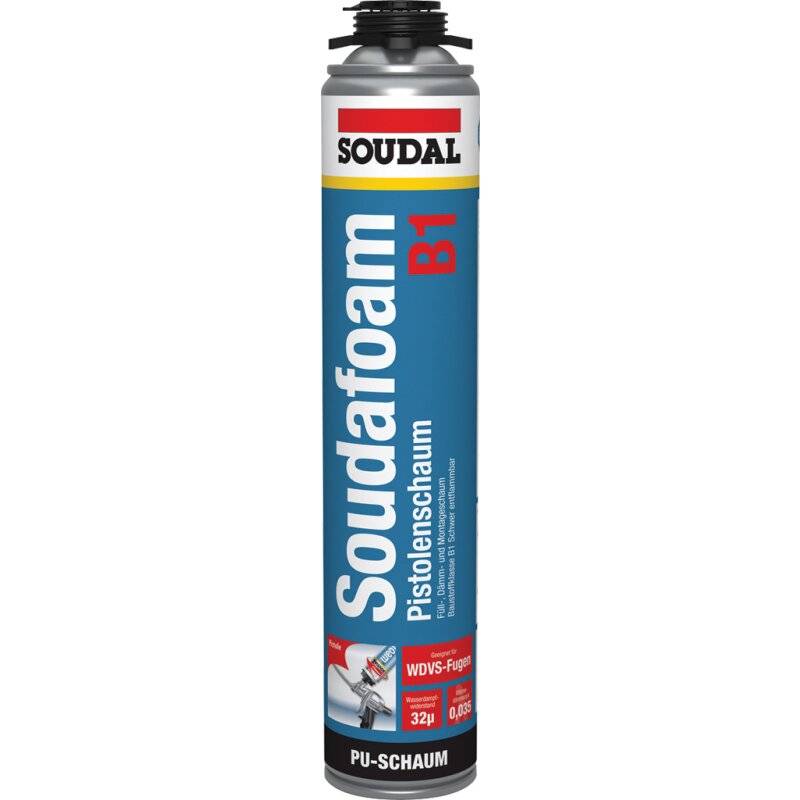SOUDAFOAM GUN B1 schwer entflammbarer Profi Pistolenschaum Füllen, Dämmen, Isolieren 750ml von Soudal N.V.