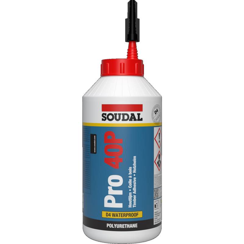 Soudal Holzleim PRO 40P wasserfester Klebstoff auf Polyurethanbasis D4 - 750g von Soudal N.V.