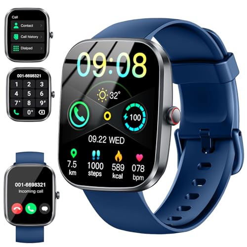 Smartwatch Herren Damen, 1.91'' Zoll HD Smart Watch mit Bluetooth Anrufe, Fitness Tracker mit 110+ Sportmodi, Herzfrequenz SpO2 Schlafmonitor Schrittzähler, IP68 Wasserdicht Fitnessuhr für Android iOS von Soudorv
