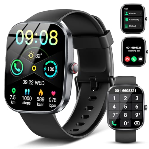 Smartwatch Damen Herren, 1.91'' Zoll HD Smart Watch mit Bluetooth Anrufe, Fitness Tracker mit 110+ Sportmodi, Herzfrequenz SpO2 Schlafmonitor Schrittzähler, IP68 Wasserdicht Fitnessuhr für Android iOS Smartwatch Damen Herren, 1.91'' Zoll HD Smart Watch mit Bluetooth Anrufe, Fitness Tracker mit 110+ Sportmodi, Herzfrequenz SpO2 Schlafmonitor Schrittzähler, IP68 Wasserdicht Fitnessuhr für Android iOS von Soudorv
