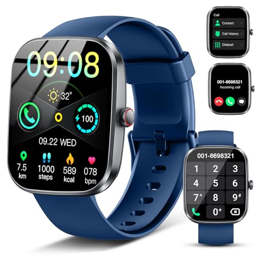 Smartwatch Damen Herren, 1.91'' Zoll HD Smart Watch mit Bluetooth Anrufe, Fitness Tracker mit 110+ Sportmodi, Herzfrequenz SpO2 Schlafmonitor Schrittzähler, IP68 Wasserdicht Fitnessuhr für Android iOS von Soudorv