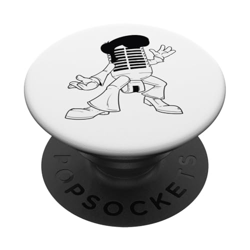 Funky Microphone Groove-Charakter PopSockets Klebender PopGrip von Soul Spin Artworks