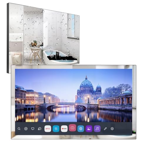 Soulaca 32 Zoll 4K UHD Smart TV für Badezimmer,Digital/Analog-Tuner, Mirror Panel, Magic Remote, wasserdicht, Netflix, integrierte Lautsprecher,2023 Modell von Soulaca