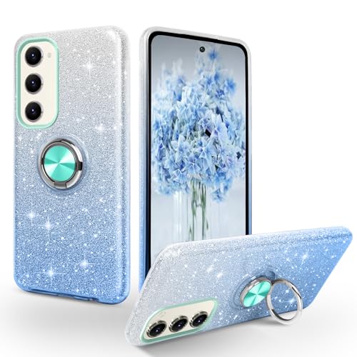 SouliGo Schutzhülle für Samsung Galaxy S23, mit 360 Grad drehbarem Ring, magnetische KFZ-Halterung, glitzernd, glänzend, kratzfest, stoßfest, Farbverlauf, Blau SouliGo Schutzhülle für Samsung Galaxy S23, mit 360 Grad drehbarem Ring, magnetische KFZ-Halterung, glitzernd, glänzend, kratzfest, stoßfest, Farbverlauf, Blau von SouliGo