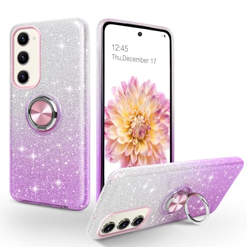 SouliGo Schutzhülle für Samsung Galaxy S25, mit 360 Grad drehbarem Ring, magnetische KFZ-Halterung, glitzernd, glänzend, kratzfest, stoßfest, Farbverlauf, Violett SouliGo Schutzhülle für Samsung Galaxy S25, mit 360 Grad drehbarem Ring, magnetische KFZ-Halterung, glitzernd, glänzend, kratzfest, stoßfest, Farbverlauf, Violett von SouliGo