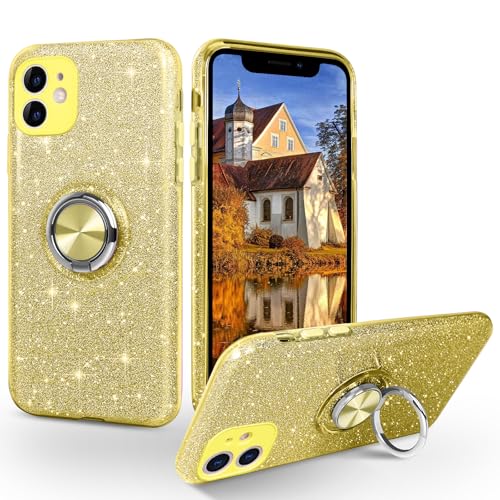 SouliGo Schutzhülle für iPhone 11, dünn, glänzend, glitzernd, weiches TPU, stoßfest, mit Ständer, Hybrid-Schutz, für Mädchen und Damen, gelbes Glitzer-Design SouliGo Schutzhülle für iPhone 11, dünn, glänzend, glitzernd, weiches TPU, stoßfest, mit Ständer, Hybrid-Schutz, für Mädchen und Damen, gelbes Glitzer-Design von SouliGo