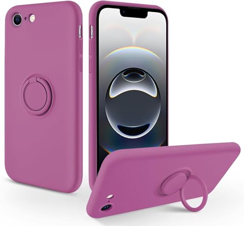 SouliGo Schutzhülle für iPhone 16e, 15,5 cm (6,1 Zoll), 2025, Silikon-Schutzhülle aus weichem Gel, Gummi, mit 360°-Ring-Halterung, Ständer, kompatible magnetische Autohalterung, schlanke, stoßfeste von SouliGo