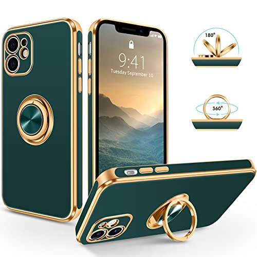 SouliGo Schutzhülle kompatibel mit iPhone 11, weiches TPU-Silikon, stoßfest, Futter aus Mikrofaser, kratzfest, mit 360 Grad Ringhalterung, Schutzhülle für iPhone 11 6,1 Zoll, Grün SouliGo Schutzhülle kompatibel mit iPhone 11, weiches TPU-Silikon, stoßfest, Futter aus Mikrofaser, kratzfest, mit 360 Grad Ringhalterung, Schutzhülle für iPhone 11 6,1 Zoll, Grün von SouliGo
