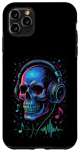 Totenkopf-Musik-Kopfhörer, bunte Kunst Hülle für iPhone 11 Pro Max Totenkopf-Musik-Kopfhörer, bunte Kunst Hülle für iPhone 11 Pro Max von Sound Gamer DJ EDM Rave