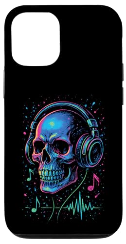 Totenkopf-Musik-Kopfhörer, bunte Kunst Hülle für iPhone 12/12 Pro Totenkopf-Musik-Kopfhörer, bunte Kunst Hülle für iPhone 12/12 Pro von Sound Gamer DJ EDM Rave