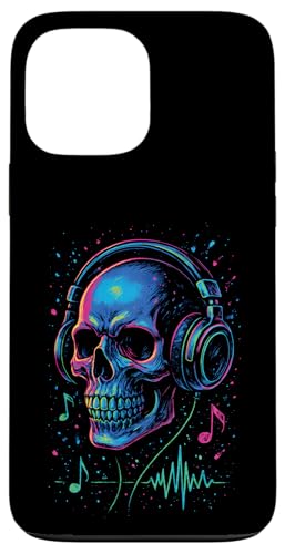 Totenkopf-Musik-Kopfhörer, bunte Kunst Hülle für iPhone 13 Pro Max Totenkopf-Musik-Kopfhörer, bunte Kunst Hülle für iPhone 13 Pro Max von Sound Gamer DJ EDM Rave
