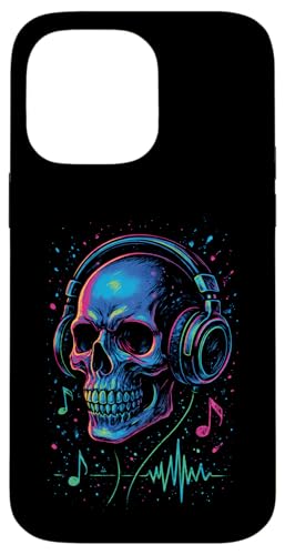 Totenkopf-Musik-Kopfhörer, bunte Kunst Hülle für iPhone 14 Pro Max Totenkopf-Musik-Kopfhörer, bunte Kunst Hülle für iPhone 14 Pro Max von Sound Gamer DJ EDM Rave