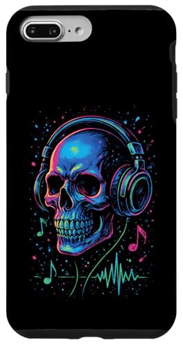 Totenkopf-Musik-Kopfhörer, bunte Kunst Hülle für iPhone 7 Plus/8 Plus Totenkopf-Musik-Kopfhörer, bunte Kunst Hülle für iPhone 7 Plus/8 Plus von Sound Gamer DJ EDM Rave
