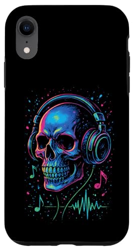 Totenkopf-Musik-Kopfhörer, bunte Kunst Hülle für iPhone XR Totenkopf-Musik-Kopfhörer, bunte Kunst Hülle für iPhone XR von Sound Gamer DJ EDM Rave