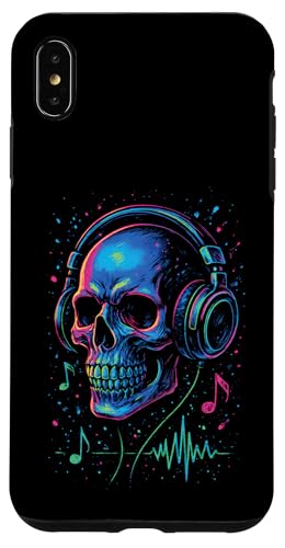 Totenkopf-Musik-Kopfhörer, bunte Kunst Hülle für iPhone XS Max Totenkopf-Musik-Kopfhörer, bunte Kunst Hülle für iPhone XS Max von Sound Gamer DJ EDM Rave
