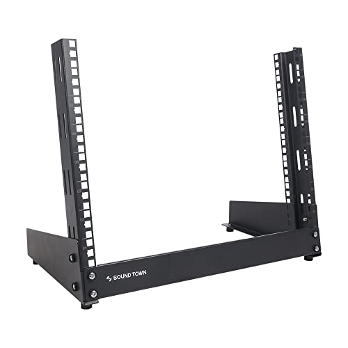 Sound Town 8U ST2PF-8LW Desktop-Rack, 2-polig, für Audio/Video, Netzwerkschalter, Router, Patchpanel von Sound Town