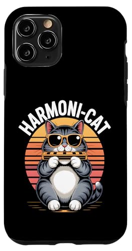 Harmoni-Katze lustige Retro Katze spielt Mundharmonika Hülle für iPhone 11 Pro Harmoni-Katze lustige Retro Katze spielt Mundharmonika Hülle für iPhone 11 Pro von Sound Vibes Studio
