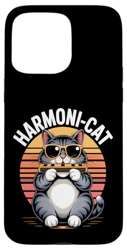 Harmoni-Katze lustige Retro Katze spielt Mundharmonika Hülle für iPhone 15 Pro Max Harmoni-Katze lustige Retro Katze spielt Mundharmonika Hülle für iPhone 15 Pro Max von Sound Vibes Studio