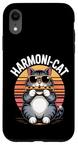 Harmoni-Katze lustige Retro Katze spielt Mundharmonika Hülle für iPhone XR Harmoni-Katze lustige Retro Katze spielt Mundharmonika Hülle für iPhone XR von Sound Vibes Studio