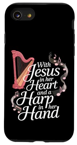 Jesus und Harfe in ihrem Herzen Christliche Musik Hülle für iPhone SE (2020) / 7 / 8 von Sound Vibes Studio