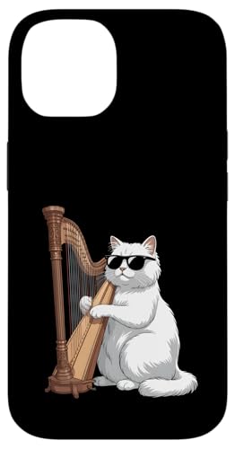 Katze spielt Harfe Lustiger Musiker Hülle für iPhone 14 Katze spielt Harfe Lustiger Musiker Hülle für iPhone 14 von Sound Vibes Studio