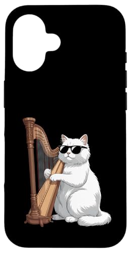 Katze spielt Harfe Lustiger Musiker Hülle für iPhone 16 Katze spielt Harfe Lustiger Musiker Hülle für iPhone 16 von Sound Vibes Studio