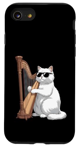 Katze spielt Harfe Lustiger Musiker Hülle für iPhone SE (2020) / 7 / 8 von Sound Vibes Studio