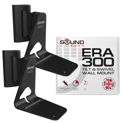 ERA300 Wandhalterung, neig- und schwenkbar, kompatibel mit Sonos ERA 300, mühelose Installation, inklusive Montageset (Schwarz, Doppelt) von Sound bass