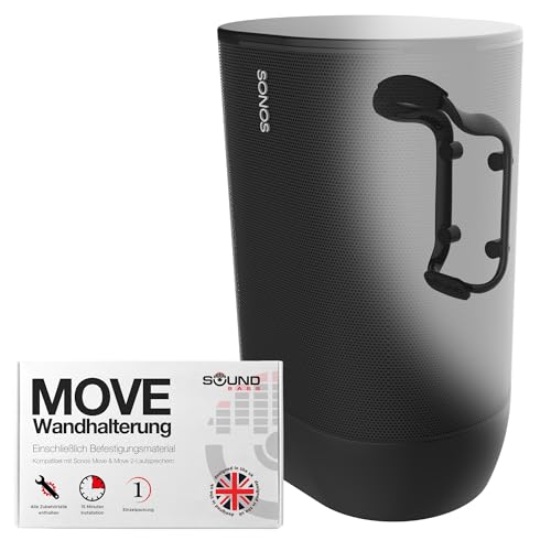 Move-Lautsprecher-Wandhalterung, wetterfest, kompatibel mit Sonos Move und Move 2, inklusive Montagezubehör (Schwarz) Move-Lautsprecher-Wandhalterung, wetterfest, kompatibel mit Sonos Move und Move 2, inklusive Montagezubehör (Schwarz) von Sound bass