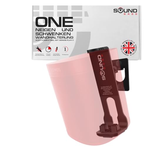 ONE, ONE SL, Play:1 Wandhalterung - Schwarz - Kompatibel mit Sonos ONE, ONESL & Play1 von Sound bass