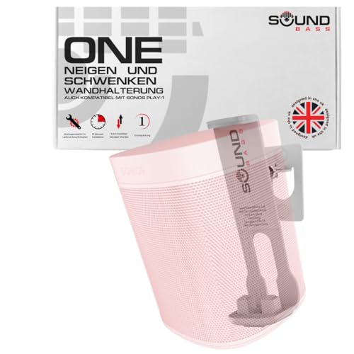 ONE, ONE SL, Play:1 Wandhalterung - Weiß - Kompatibel mit SONOS ONE, ONESL & Play1 von Sound bass