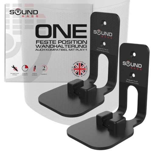 ONE, ONE SL & Play:1 Wandhalterung, Doppelpack, schwarz, kompatibel mit Sonos ONE & PLAY1 Lautsprecher von Sound bass