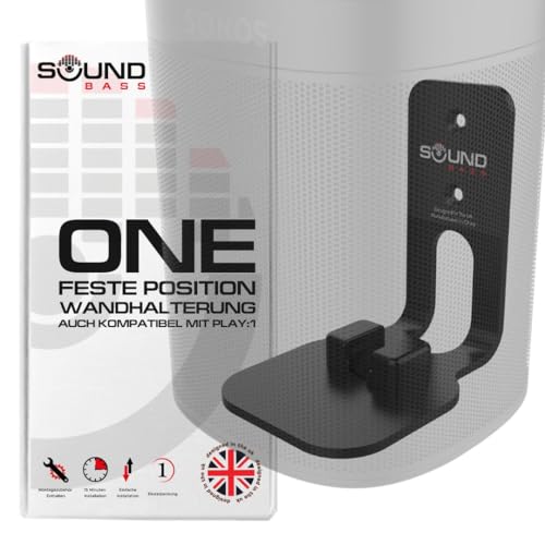 ONE, ONE SL & Play:1 Wandhalterung, schwarz, kompatibel mit Sonos ONE, ONE SL & PLAY1 Lautsprecher von Sound bass