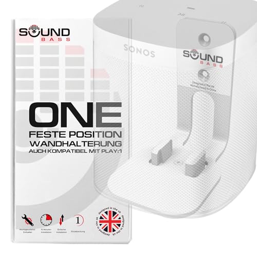 ONE, ONE Gen 2, ONE SL & Play:1 Wandhalterung, weiß, kompatibel mit Sonos ONE, ONE Gen 2, ONE SL & PLAY1 Lautsprecher ONE, ONE Gen 2, ONE SL & Play:1 Wandhalterung, weiß, kompatibel mit Sonos ONE, ONE Gen 2, ONE SL & PLAY1 Lautsprecher von Sound bass