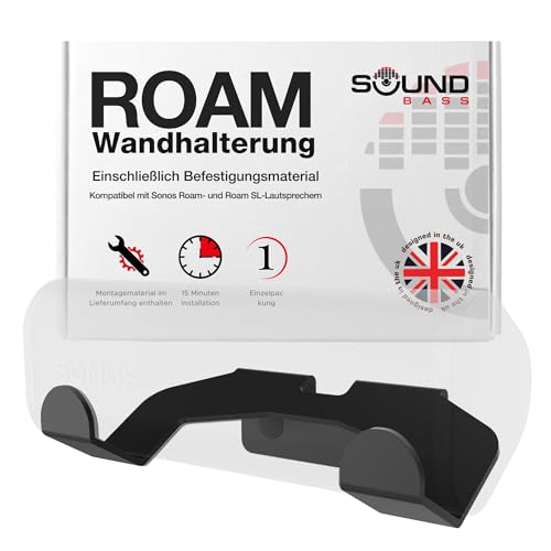 Roam Wandhalterung, schwarz, einzeln (1 Stück), kompatibel mit Sonos Roam/Roam SL, inklusive Montageset, entworfen in Großbritannien von Sound bass