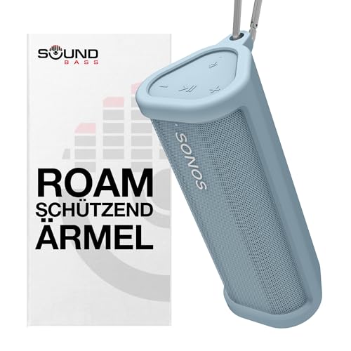 Sound bass Robuste Silikon-Tragetasche für Sonos Roam & Roam SL | Blau | Schützen Sie Ihren kabellosen Bluetooth-Lautsprecher mit dieser Hülle von Sound bass