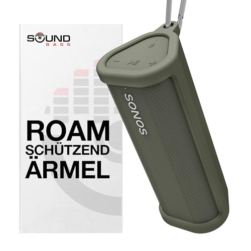 Robuste Silikon-Tragetasche für Sonos Roam & Roam SL | Grün | Schützen Sie Ihren kabellosen Bluetooth-Lautsprecher mit dieser Hülle von Sound bass