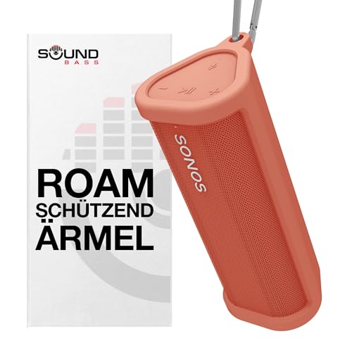 Robuste Silikon-Tragetasche für Sonos Roam & Roam SL | Rot | Schützen Sie Ihren kabellosen Bluetooth-Lautsprecher mit dieser Hülle von Sound bass