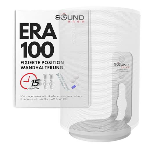 Sound bass ERA100 Wandhalterung, flaches Profil, Weiß, Einzelstück, kompatibel mit Sonos ERA 100 Lautsprecher, komplett mit allem Befestigungsmaterial Sound bass ERA100 Wandhalterung, flaches Profil, Weiß, Einzelstück, kompatibel mit Sonos ERA 100 Lautsprecher, komplett mit allem Befestigungsmaterial von Sound bass