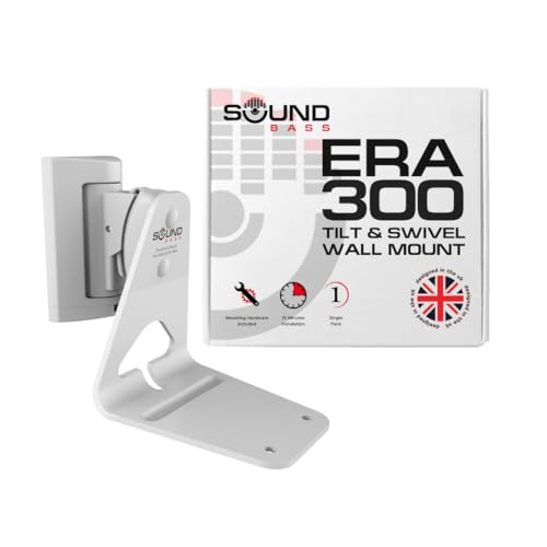 Sound bass ERA300 Wandhalterung, neig- und schwenkbar, kompatibel mit Sonos ERA 300, mühelose Installation, inklusive Montageset (Weiß, Einzel) von Sound bass