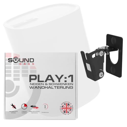 Play 1 Wandhalterung, Schwarz, Kompatibel nur mit Sonos Play:1, Verstellbarer Dreh- und Neigungsmechanismus, Halterung inklusive sämtlichem Befestigungsmaterial Play 1 Wandhalterung, Schwarz, Kompatibel nur mit Sonos Play:1, Verstellbarer Dreh- und Neigungsmechanismus, Halterung inklusive sämtlichem Befestigungsmaterial von Sound bass
