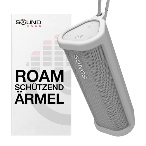 Strapazierfähige Silikon-Schutzhülle für Sonos Roam | Weiß | Schützen Sie Ihren drahtlosen Bluetooth-Lautsprecher mit Dieser Abdeckung/Hülle von Sound bass