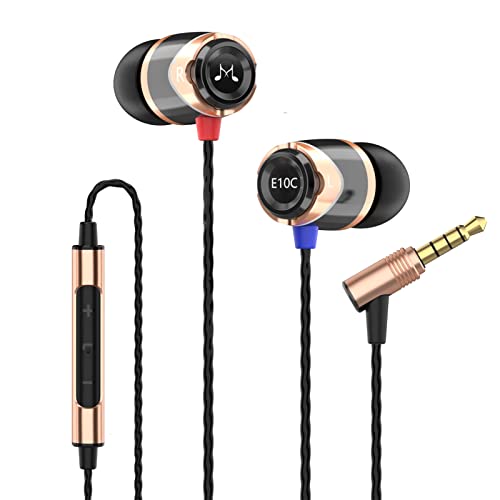 SoundMAGIC E10C High Fidelity Kopfhörer Smartphone Earbuds In Ear Noise Reduction Ohrhörer mit Mikrofon und Fernbedienung für Audiophile - Gold von SoundMAGIC